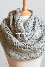 WhisperTwister - Lacy Grey Cowl