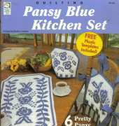 House Of White Birches 141156 Pansy Blue Kitchen Set, Quilt