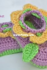 Owl Luv Crochet - Paula M - Sunflower Baby Boots - Free