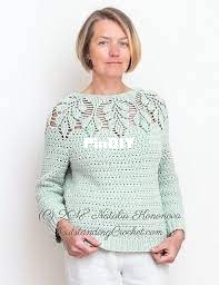 Outstanding Crochet - Natalia Kononova - Leaf Yoke Sweater