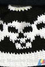 Spider Mambo Designs - WaistCoat Stitch Crochet Faux Knit Skull Beanie or Messy Bun Hat