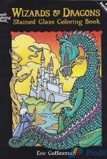 Wizards and Dragons Stained Glass Coloring Book by Eric Gottesman