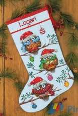 Dimensions  70-08951 - Holiday Hooties Christmas Stocking