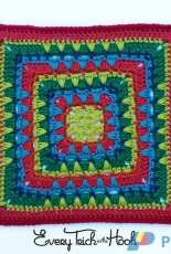 Polly Plum - Spiked Punch - 12 inch Afghan Block - Spanish - Free