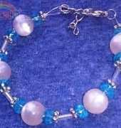 Iridescent pearl & crystal bracelet