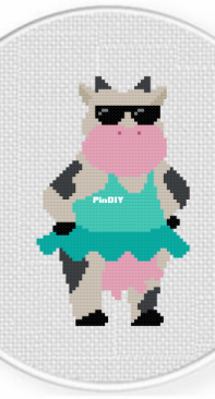 Daily Cross Stitch - Swimsuit Cow