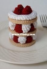 Crochet Cake Sachets and Copacetic Crocheter -Normalynn Ablao - Delectable Strawberry Treat - Free