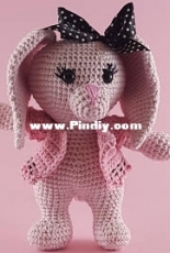 Dolls Shelf - Ewa Shelf - Pink bunny pattern