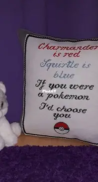 Pokemon Love Poem - Cross Stitch Pillow