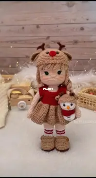 Fêrpi Crochet - Fernanda Pitaluga - Lilly the Reindeer Doll - Lilly a Boneca Rena - Portuguese