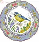 Blue Tit Plate by Susan Bates from Cross Stitch Gold 74