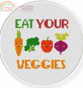 Daily Cross Stitch - Eat Your Veggies