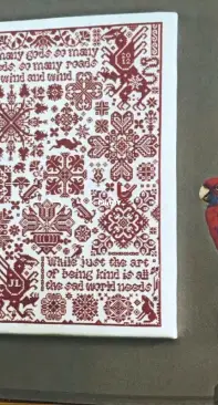 Long Dog Samplers--Rouge de Saxe--Julia Line from "L'arbre de Noe"