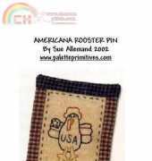 Pallete Primitives-Americana Rooster Pin