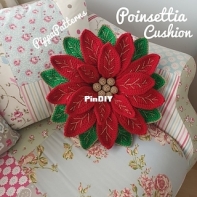 Pippa Patterns - Connie Rockliff - Poinsettia Cushion