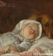 Golden Kite GK 1944 - Sleeping Child guarded by a Dog (small)