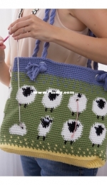 Annies Craft - Sheep Lamb Project Bag Crochet Pattern