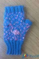 Flamingo Fingerless Mitts by Kitty Adventures-Free