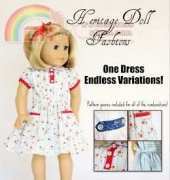 Heritage Doll Fashions - Vintage 30's Dress -Sewing pattern for 18" doll