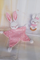 Rabbit baby comforter and rabbit rattle