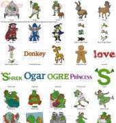 Shrek pack - Machine Embroidery/ME