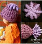 My Hobby is Crochet - Kinga Erdem - Octopus Curly cue - Embellishment for hats - Free