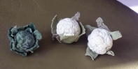 Polymer clay-cabbage and cauliflower miniatures