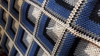 Crocheted plaid. 3d effect