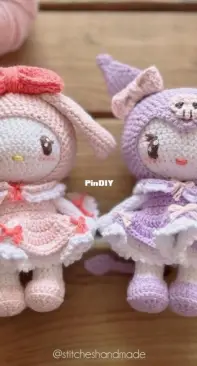 Stiches HandmadeMX - Cindy Soto - My Melody and Kuromi - Spanish