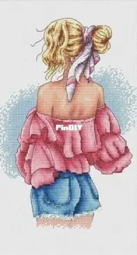 MiAxStitch - Summer Girl in pink t-shirt XSD