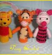 Fany Crochet-Finger puppets Winnie The Pooh gang -Spanish -Free