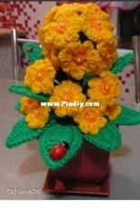 Tatiana08 - Crocheted Primula Flower - Russian - Free