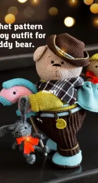Sveta Crochet Pattern - Sveta Lutik toys - Svetlana Lutik - Cowboy outfit for teddy bear