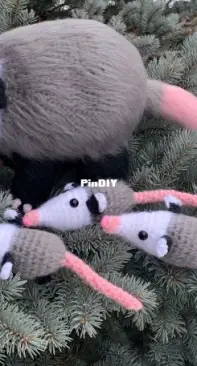 Mommy Opossum and Babies