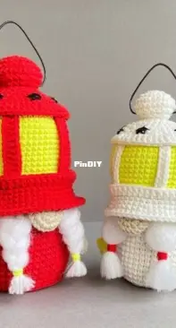 Happy Dolls Handmade - Lucy Magic Pattern - Julia /Kate - Negovorina - Candle Lantern Gnomes