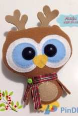 Owl Christmas (Reindeer felt Pattern) - Maria Agulha