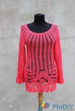 Wika Crochet - Viktoriya Isakina - Coral Lace Pineapple Jumper - free