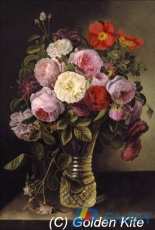 Golden Kite 1956 Summer Flowers in a crystal Vase