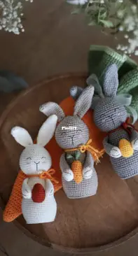 Dorogina Toys - Knitted World by Elena - Elena Dorogina - Bunny in the bag