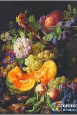 7 Elephants (7 слоников) 344 - Peaches, Plums and Melon With Flowers