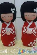 Ateliê Karina Almeida - Kokechi felt Pattern - Portuguese