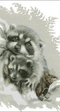 Coricamo 10097 Lovely Raccoons from Igla Malowane 1-2018 PCS + XSD