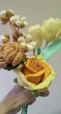 Crochet Yellow Rose Bouquet