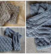 Set of cowl and mittens