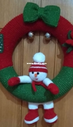 Christmas wreath snowman