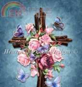 HAE-BA4315 Butterfly Rose Cross