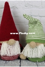 Left Handed Crocheter - Jennifer Adams - Gerome the Gnome