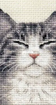 Grey Tabby Cat Fido Stitch