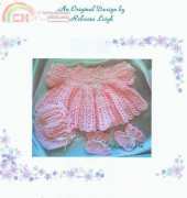 Rebecca Leigh 008 Shells Stitch Baby Dress / Smock Top, Bonnet and Booties