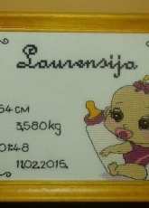 Birth announcement for Laurensija
